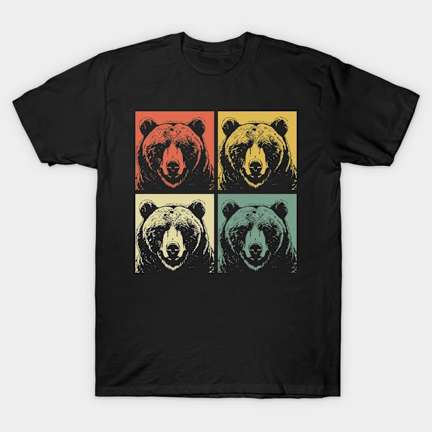 Retro Grizzly Bear - Grizzly Bear T-Shirt by Anassein.os